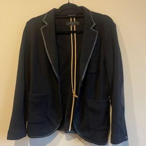 Rag & Bone Wool Blazer with Leather Trim L Like New